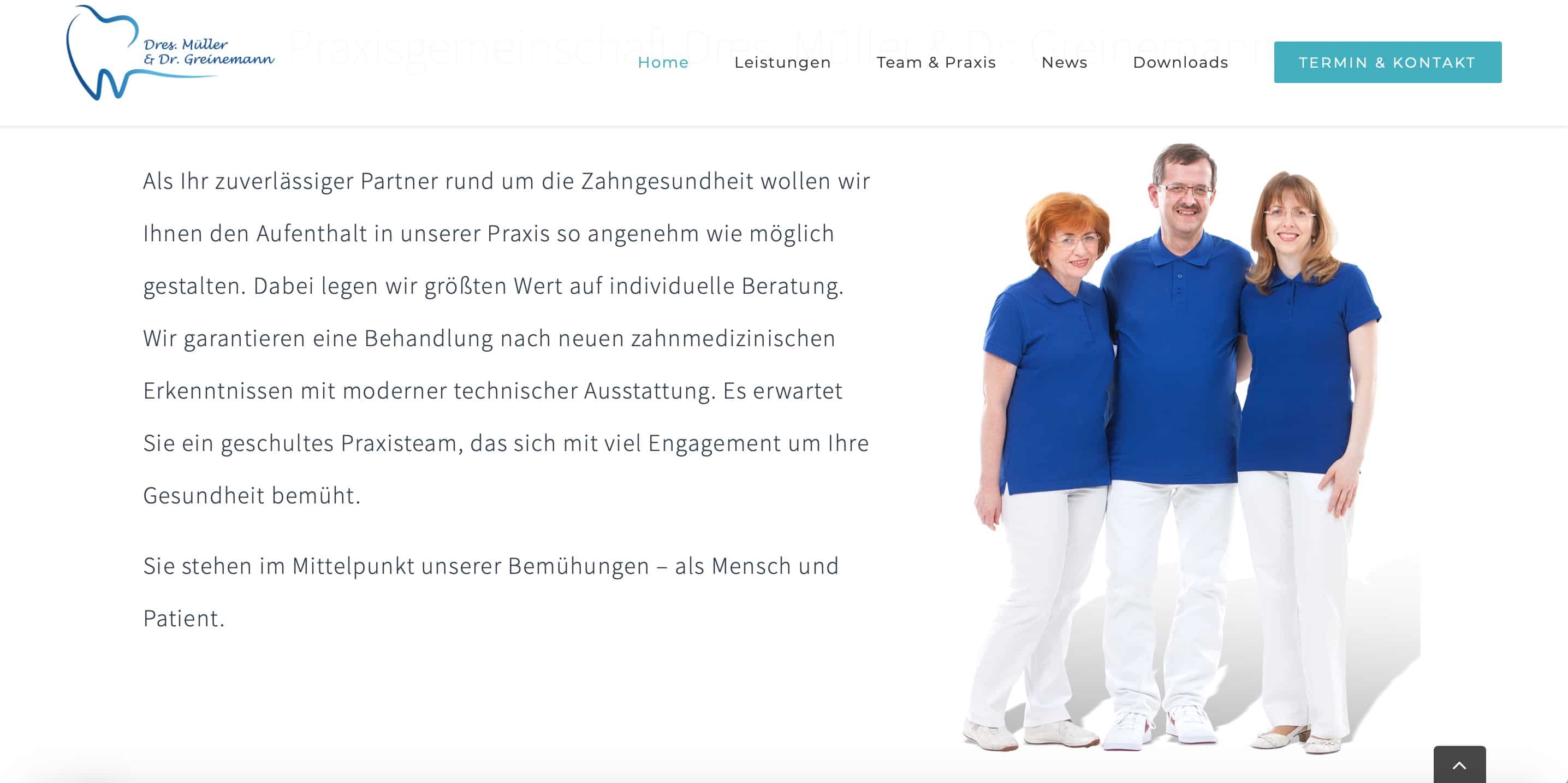 Dr. Müller Leinefelde Preis Seite Praxis-Homepage Zahnarzt Webseite Zahnarzt Homepage Arzt