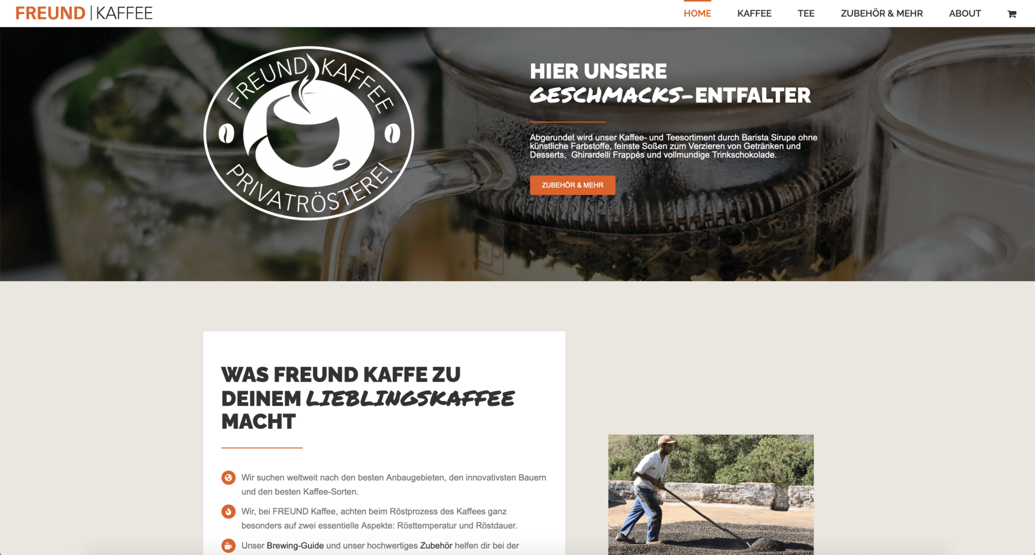 Webshop Onlineshop Online Shop Webseite Ladenbau Kaffee Freund